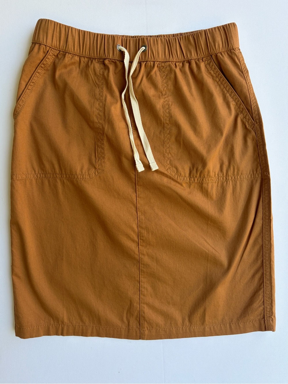 NWT Pact Organic Cotton Daily Twill Skirt Camel Brown Size Small